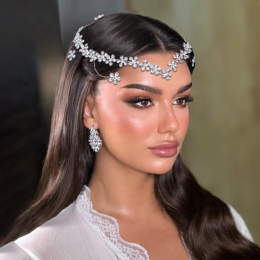 Rhinestone Hairband Bridal Wedding Crystal Flower Hair Accessories for Women